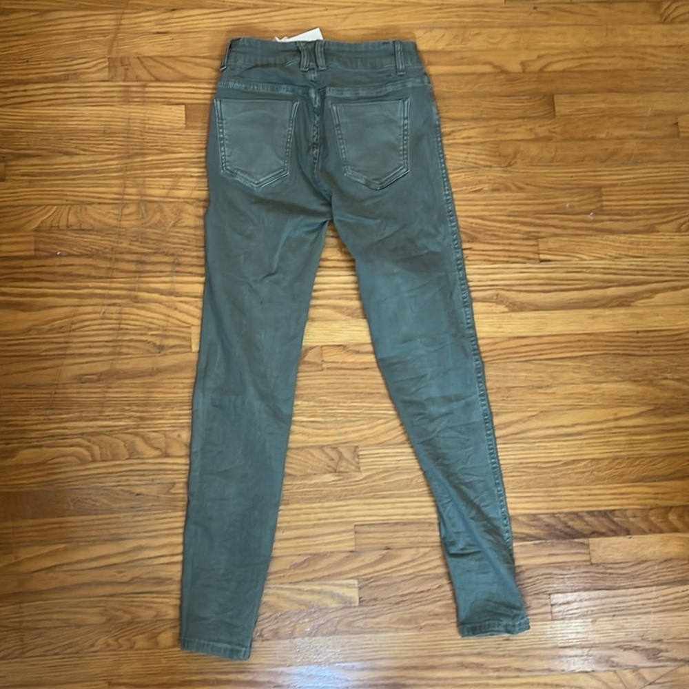Q2 Unique Denim Green Skinny Reversible Jeans with Snake Print - Picture 7 of 9